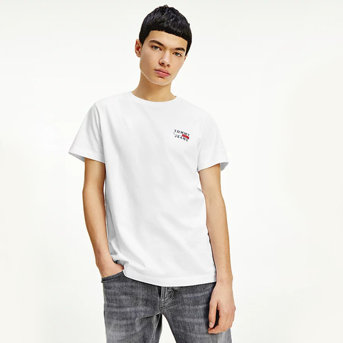 Tommy Jeans pánské bílé tričko CHEST LOGO