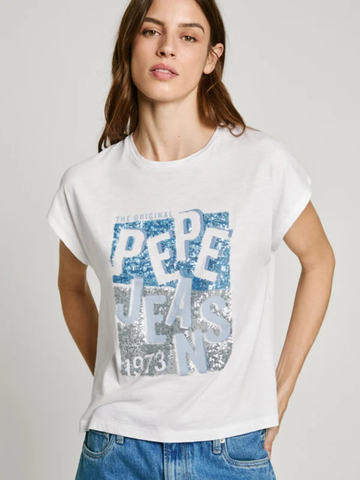 Pepe Jeans dámské bílé tričko