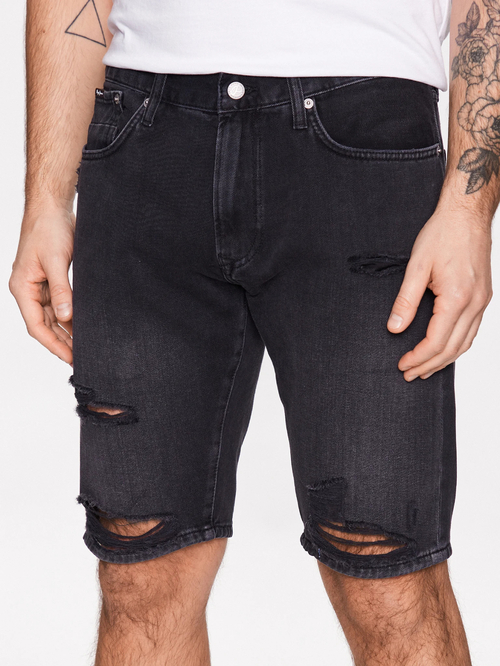 Pepe Jeans pánské černé džínové šortky