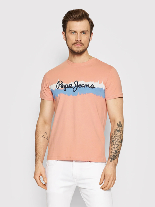 Pepe Jeans pánské starorůžové tričko Akeem
