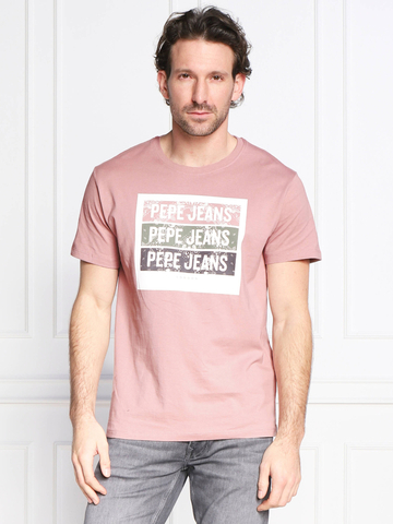 Pepe Jeans pánské růžové triko Acee