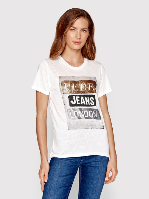 Pepe Jeans dámské bílé tričko