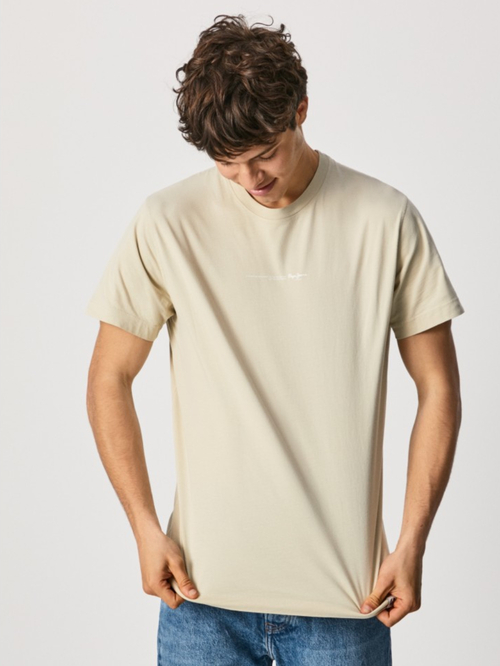 Pepe Jeans pánské krémové tričko Andreas