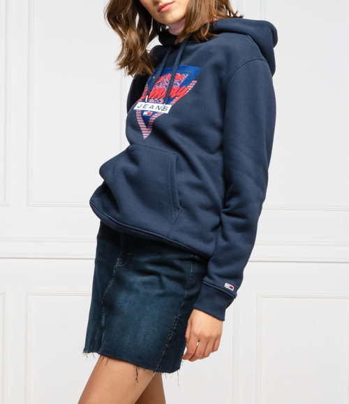 Tommy Jeans dámská tmavě modrá mikina Logo Hoodie