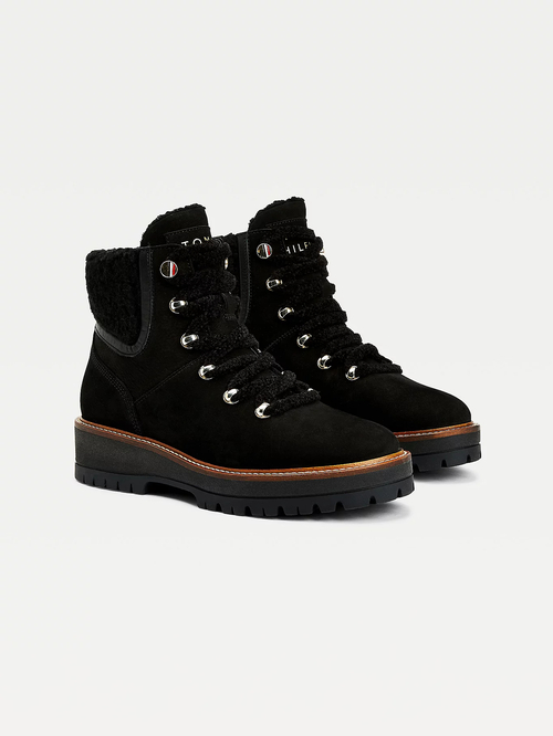 Tommy Hilfiger dámské černé kožené kotníkové boty