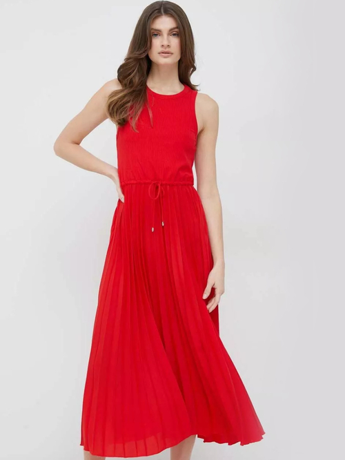 Tommy Hilfiger dámské červené midi šaty 