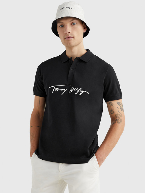 Tommy Hilfiger pánské černé polo Signature