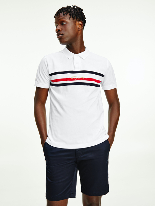 Tommy Hilfiger pánské bílé polo Global Signature