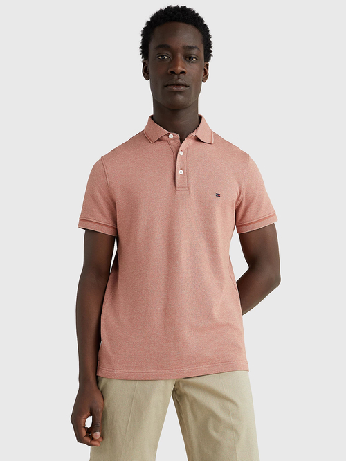 Tommy Hilfiger pánské hnědé polo triko Mouline