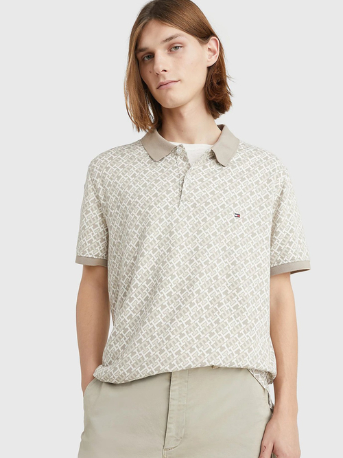 Tommy Hilfiger pánské béžové polo tričko