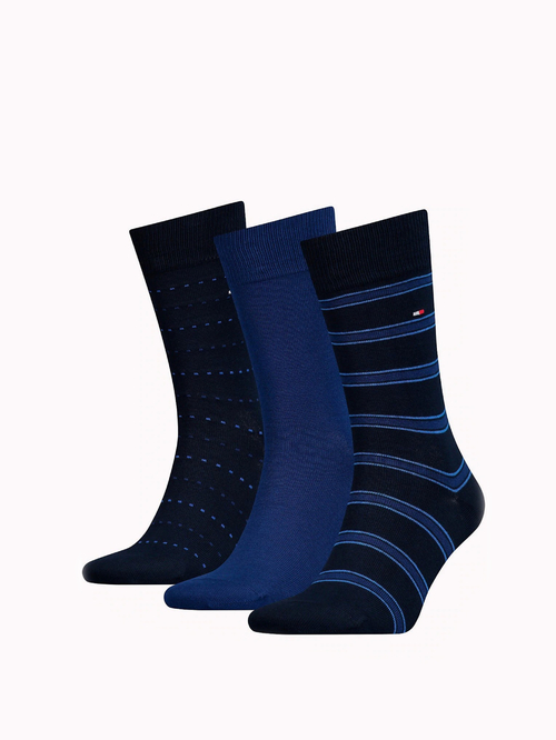 Tommy Hilfiger pánské modré ponožky Box 3 pack