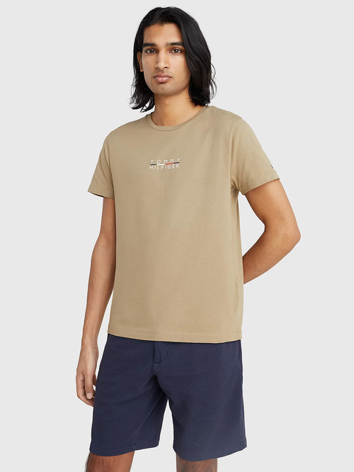 Tommy Hilfiger pánské khaki zelené tričko