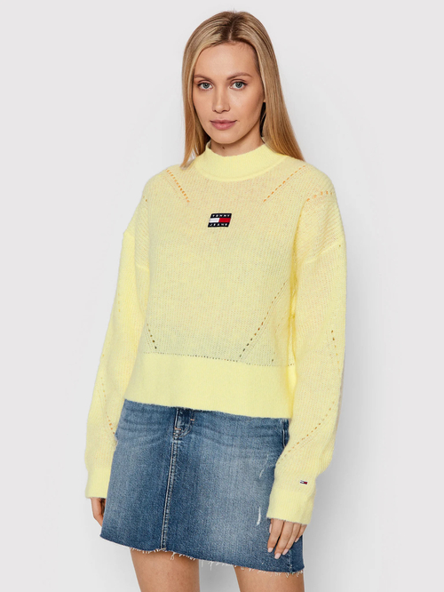 Tommy Jeans dámský žlutý svetr