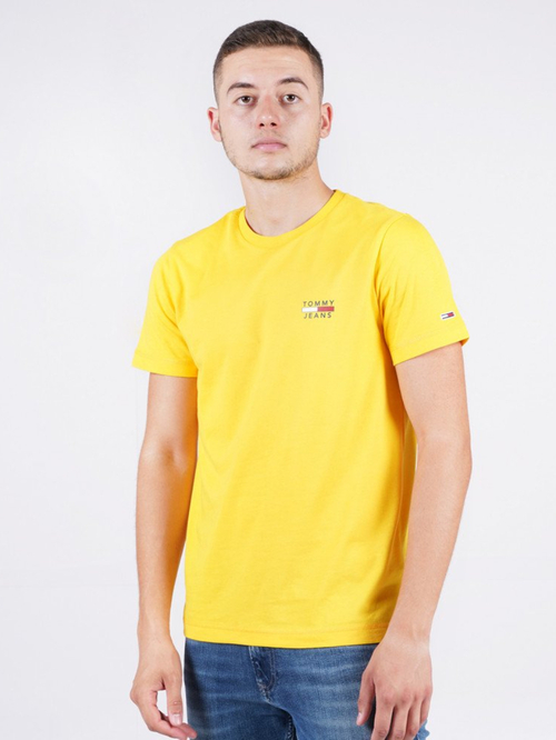 Tommy Jeans pánské žluté tričko CHEST LOGO