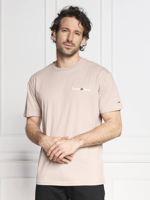 Tommy Jeans pánské béžové triko