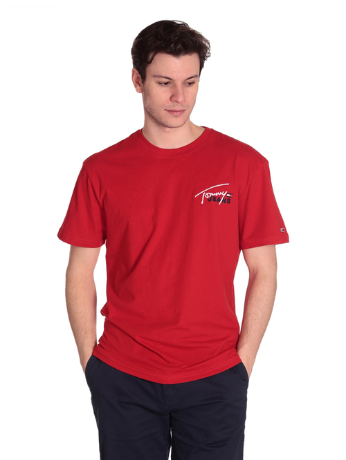 Tommy Jeans pánské červené tričko.