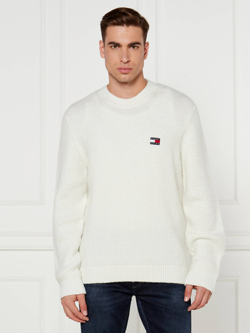 Tommy Jeans pánský bílý svetr