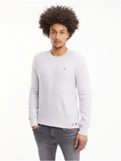 Tommy Jeans pánský šedý svetr