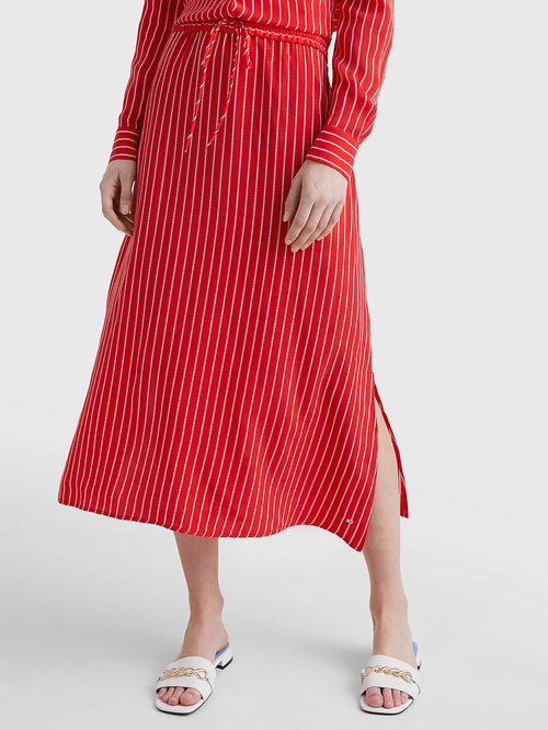 Tommy Hilfiger dámská červená sukně Cupro