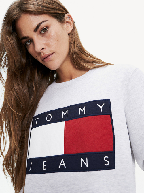 Tommy Hilfiger dámská šedá mikina Flag