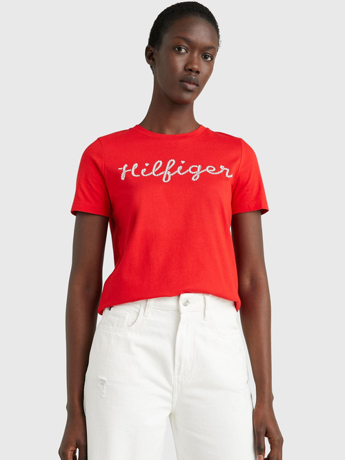 Tommy Hilfiger dámské červené tričko