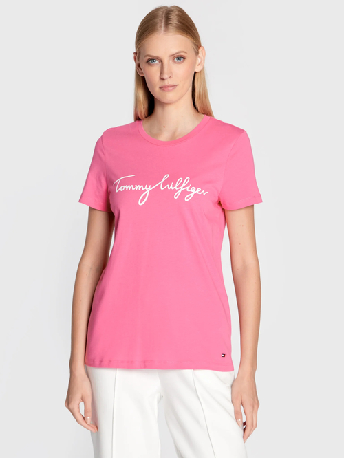 Tommy Hilfiger dámské růžové tričko 
