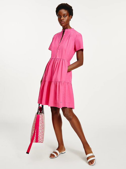 Tommy Hilfiger dámské růžové šaty Voile