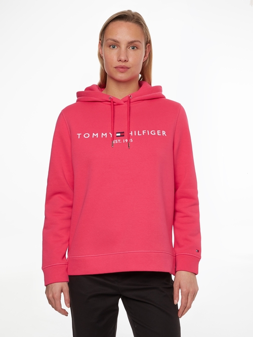 Tommy Hilfiger dámská růžová mikina s kapucí Hoodie