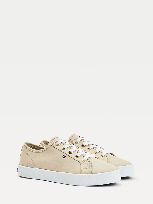 Tommy Hilfiger dámské béžové plátěné tenisky