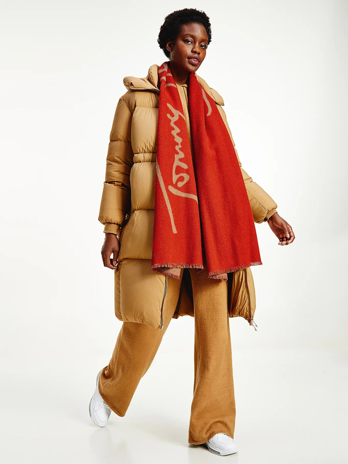 Tommy Hilfiger dámská oranžová šála