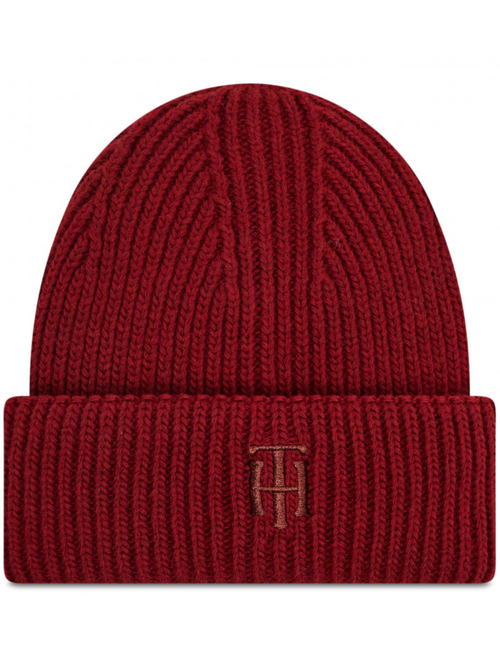 Tommy Hilfiger dámská tmavě červená zimní čepice