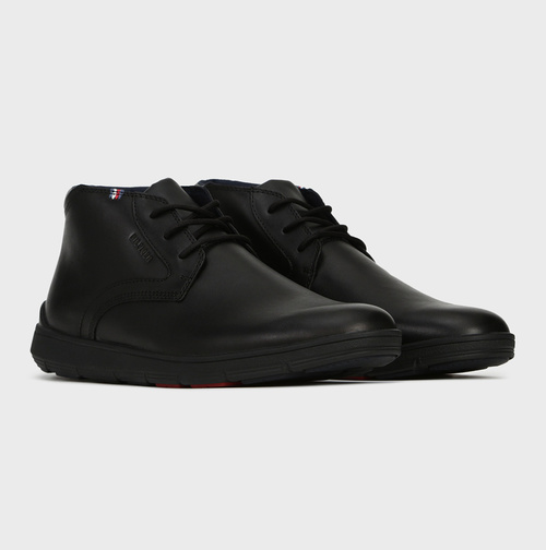 Tommy Hilfiger pánská černá kožená kotníková obuv