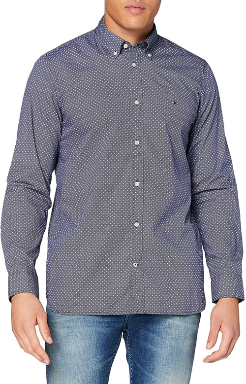 Tommy Hilfiger pánská  tmavě modrá tečkovaná košile