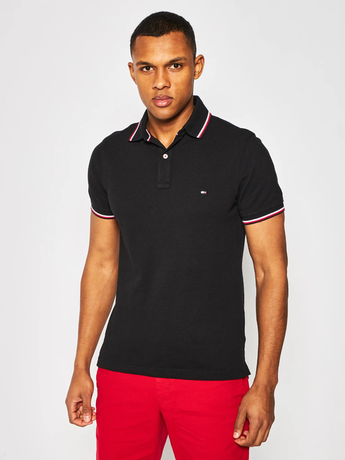 Tommy Hilfiger pánské černé polo tričko