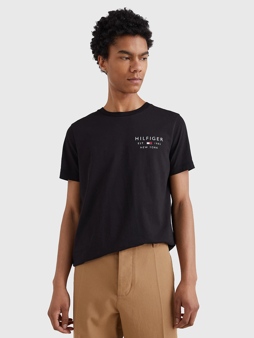 Tommy Hilfiger pánské černé tričko Brand