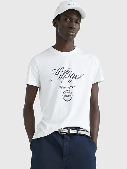 Tommy Hilfiger pánské bílé tričko Faded