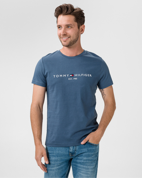 Tommy Hilfiger pánské modré triko Logo