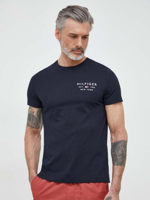 Tommy Hilfiger pánské modré tričko Brand