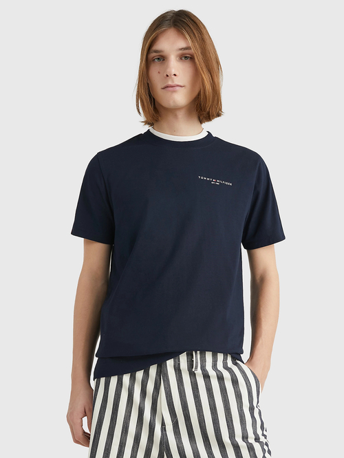 Tommy Hilfiger pánské modré tričko Global