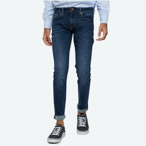 Tommy Hilfiger pánské tamvě modré džíny Layton