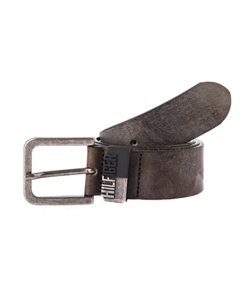 Tommy Hilfiger pánský hnědošedý pásek Rubber 