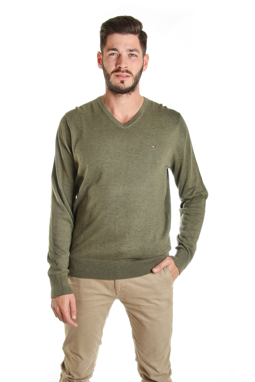 Tommy Hilfiger pánský khaki svetr 