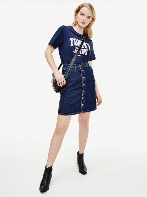 Tommy Jeans dámská džínová dvoubarevná sukně