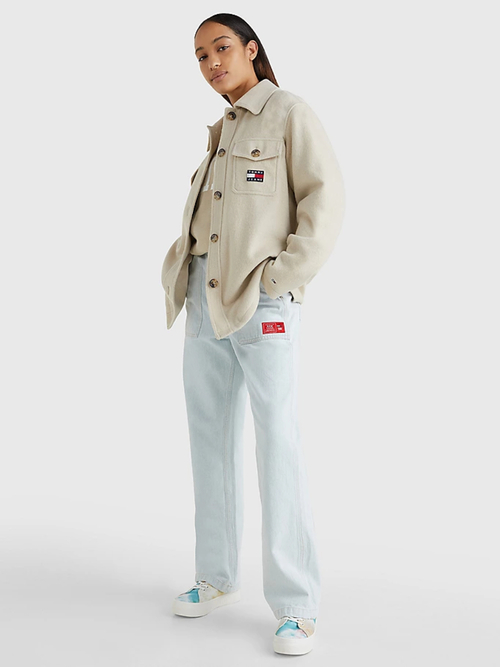 Tommy Jeans dámská béžová bunda