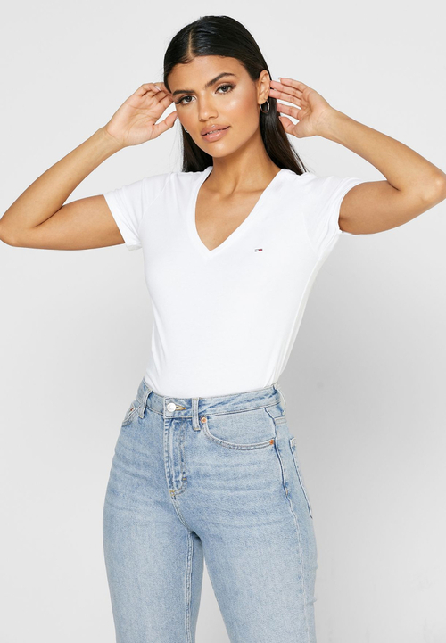 Tommy Jeans dámské bílé tričko