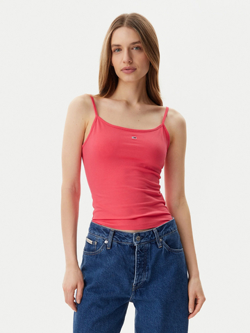 Tommy Jeans dámské růžové tílko