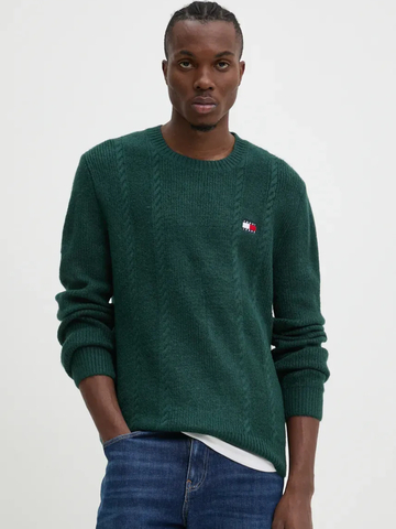 Tommy Jeans pánský zelený svetr