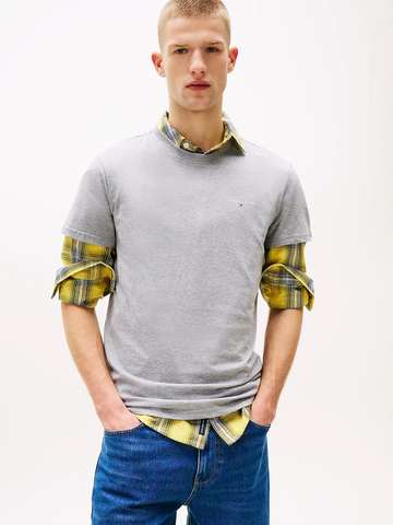 Tommy Jeans pánské šedé tričko