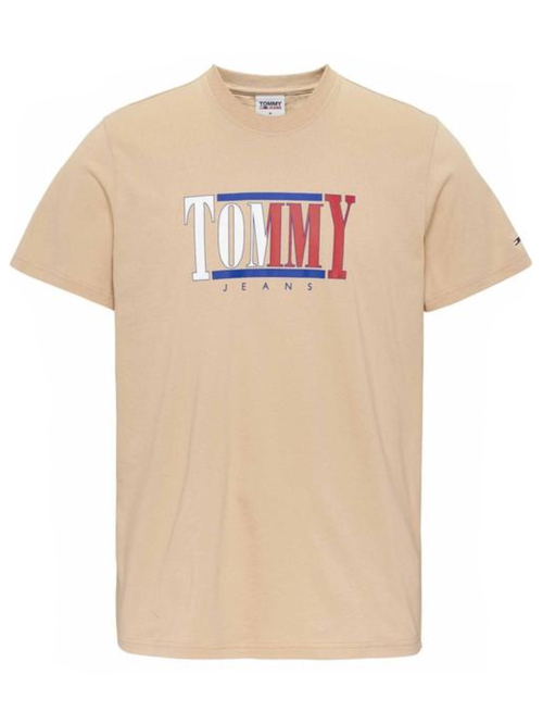 Tommy Jeans pánské béžové tričko