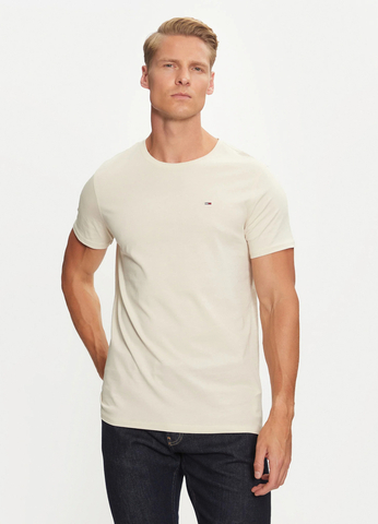Tommy Jeans pánské béžové tričko